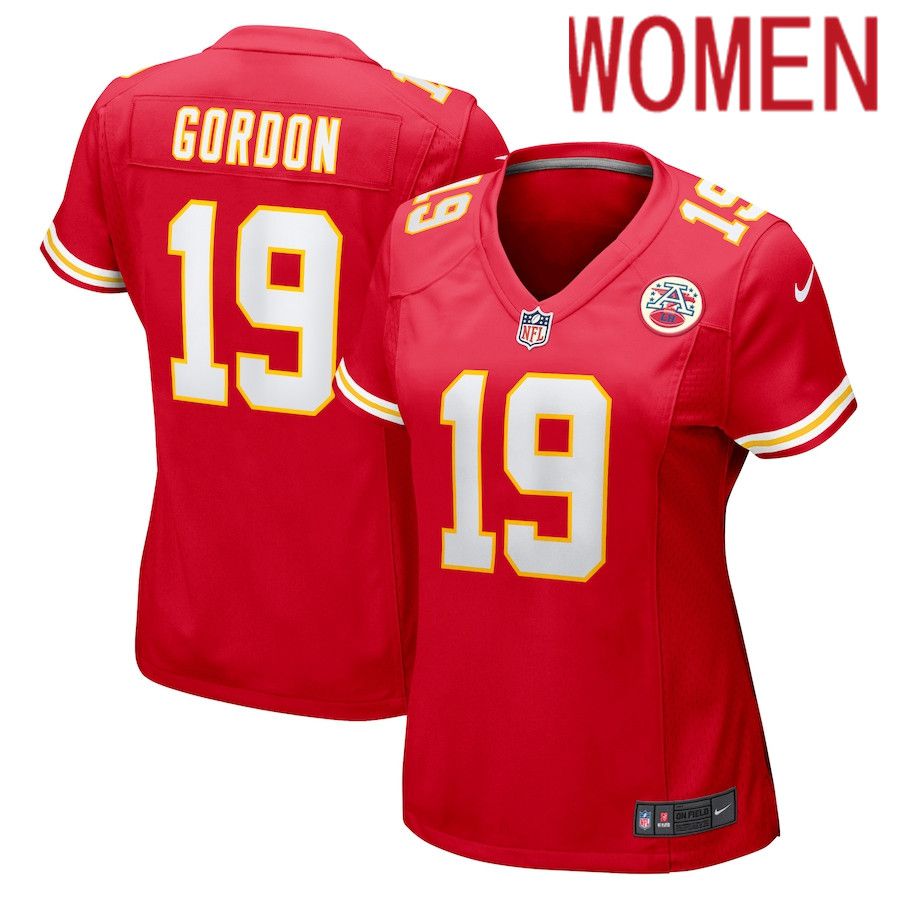 Women Kansas City Chiefs #19 Josh Gordon Nike Red Game NFL Jersey->women nfl jersey->Women Jersey